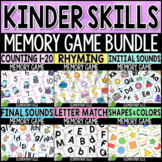 Kindergarten Skills Memory Game Bundle | Math and Literacy