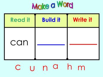Preview of Kindergarten SmartBoard Sight Word Practice: Read it  Write it Make it