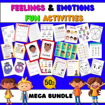 Preview of Kindergarten Social Emotional Learning Activities Worksheets, Posters, Flashcard