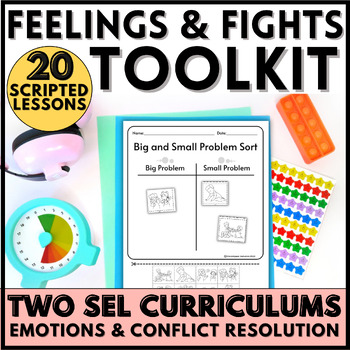 Preview of Kindergarten Social Emotional Lessons: Social Problem Solving Scenarios Emotions