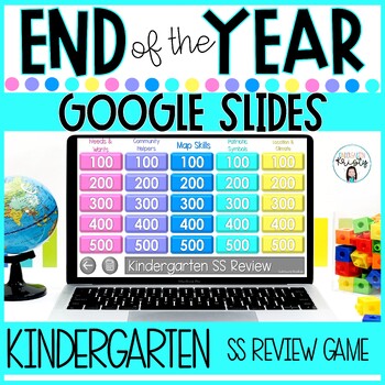 Preview of End of the Year Kindergarten Social Studies GOOGLE SLIDES Review Game
