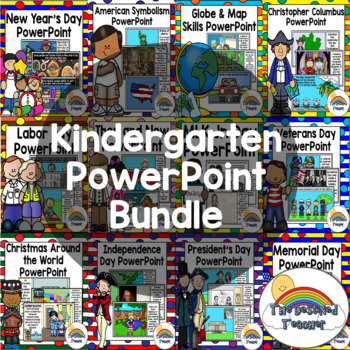 Preview of Kindergarten Social Studies PowerPoint Bundle | Entire Year Included!