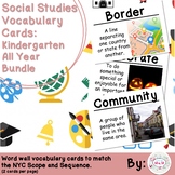 Kindergarten Social Studies Vocabulary Cards: Entire Year