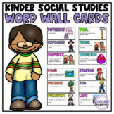 Kindergarten Social Studies Word Wall Cards