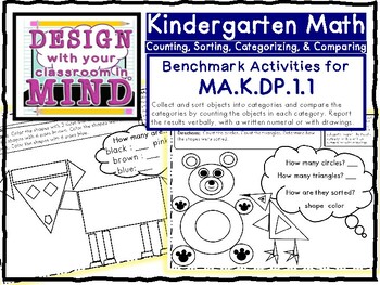 Preview of Kindergarten Sorting Shapes for Florida B.E.S.T Kindergarten Math MA.K.DP.1.1