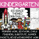 Kindergarten Space Themed Worksheets {100 Standards Aligne