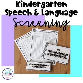 Preview of Kindergarten Speech and Language Screening