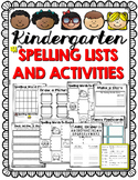 Kindergarten Spelling Homework/Activities for the Year