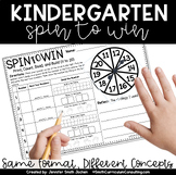 Kindergarten Spin to Win Math Station Math Game - Full Yea