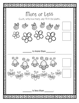 Kindergarten Spring Break Math Packet | Spiral Review | No Prep | TPT