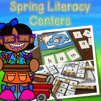 Preview of Kindergarten Spring Literacy Centers -- 7 Spring Reading Activities Bundle