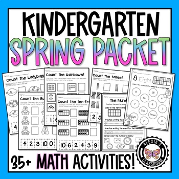 Preview of Kindergarten Spring Math Packet | No Prep!