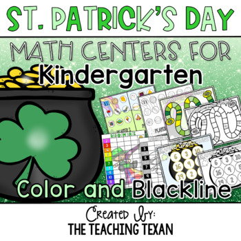 Preview of Kindergarten St. Patrick's Math Center Games and Activities