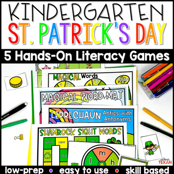 Preview of Kindergarten St. Patrick's Leprechaun Reading Center Games and Activities