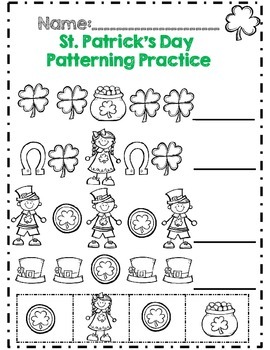 Kindergarten St. Patrick's Day Math & ELA Activity Set *No Prep*