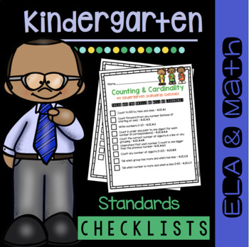 Preview of Kindergarten Standards Checklists - Common Core - Math and ELA