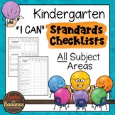 Kindergarten Standards Checklists for All Subjects  - "I Can"