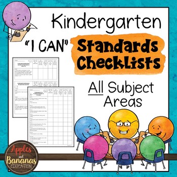 Preview of Kindergarten Standards Checklists for All Subjects  - "I Can"