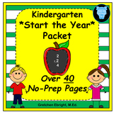 Kindergarten Start the Year Packet