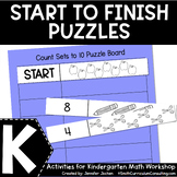 Kindergarten Start to Finish Puzzles Self Checking Math Station