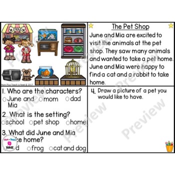 kindergarten story element worksheets set 5 by mom plus