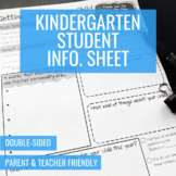 Kindergarten Student Information Sheet