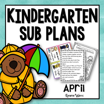 Preview of Kindergarten Sub Plans April