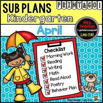 Preview of Kindergarten Sub Plans (April-Spring)