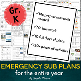 Kindergarten Sub Plans: EVERYTHING you need for 10 days of