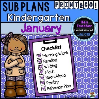Preview of Kindergarten Sub Plans {January-Winter}