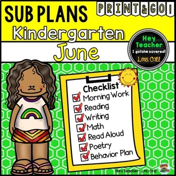 Preview of Kindergarten Sub Plans - June -End of Year Activities
