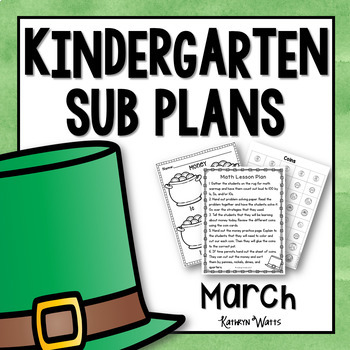 Preview of Kindergarten Sub Plans March