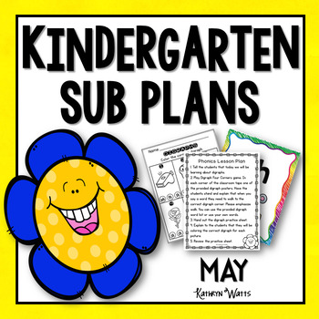 Preview of Kindergarten Sub Plans May