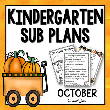 Preview of Kindergarten Sub Plans October