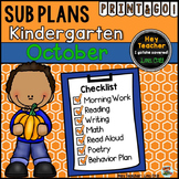 Kindergarten Sub Plans October-Fall