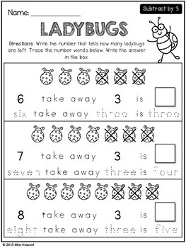 Kindergarten Subtraction by Miss Howard | Teachers Pay Teachers