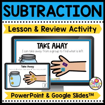 Preview of Kindergarten Subtraction Lesson & Math Review on Google Slides & PowerPoint