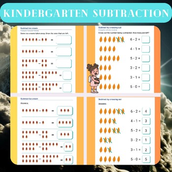 Preview of Kindergarten Subtraction Worksheets