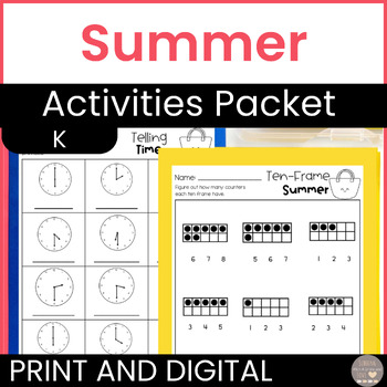 Preview of Kindergarten Summer Activities Packet