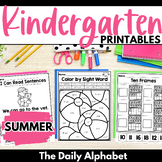 Kindergarten Work Packets, Summer Worksheets