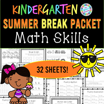 Preview of Kindergarten Summer Break Math Packet / Summer School Math Packet