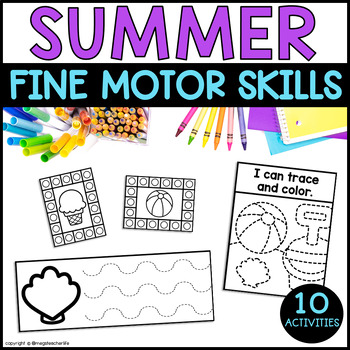 Preview of #sunnydeals24 Kindergarten Summer Fine Motor Skills Activity Cutting