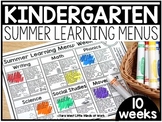 Kindergarten Summer Learning Menus | DISTANCE LEARNING GOO