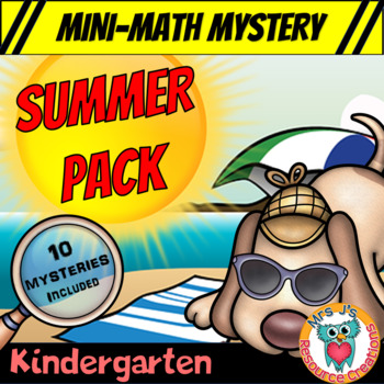 Preview of Kindergarten Summer Math Packet of Mini Math Mysteries - Fun Worksheets