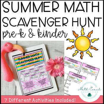 Preview of Kindergarten Summer Math Scavenger Hunt Pre-K & Kinder Math Activities