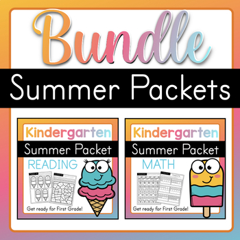 Preview of Kindergarten Summer Packet BUNDLE - Reading & Math - End of the Year