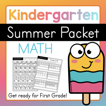 Preview of Kindergarten Summer Packet - Math - End of Year - First Grade