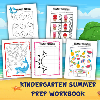 Preview of Kindergarten Summer Prep Workbook: Montessori Toddler Book Letters and Numbers