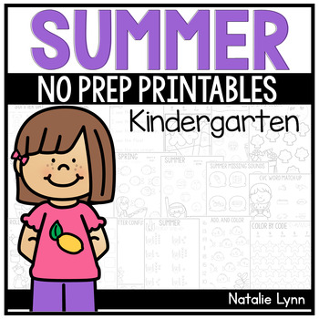 Preview of Kindergarten Summer Review Packet | End of the Year Kindergarten Worksheets