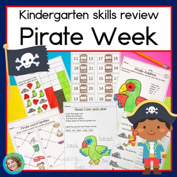 Preview of Pirate Math and Literacy Worksheets | Reading Writing Graphing Adding and More